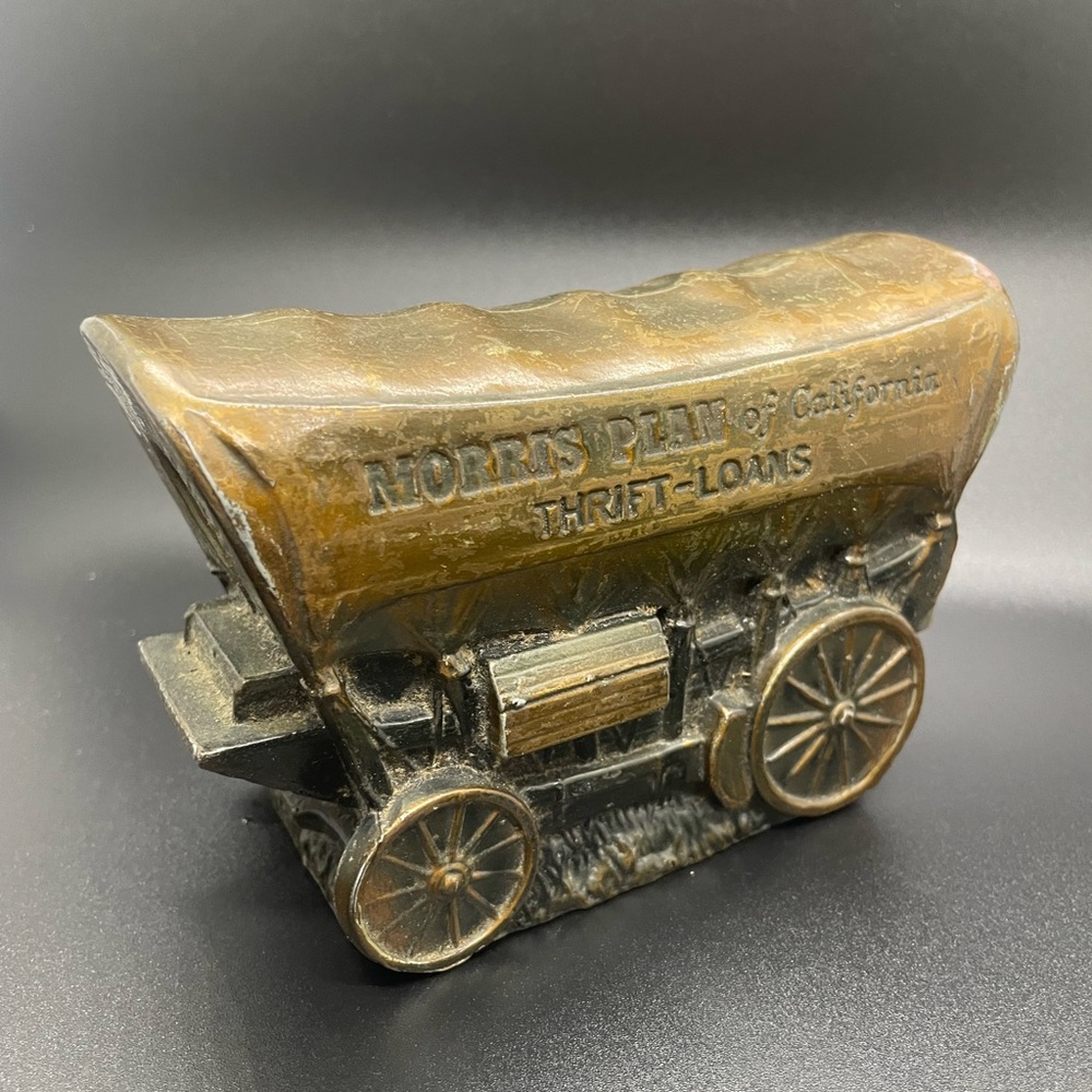 Vintage Morris Plan Of California Bank Loans Credit Coin Bank Covered Wagon VTG